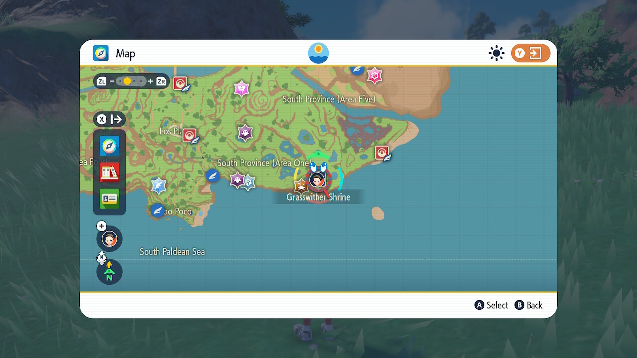 The purple Grasswither shrine location.